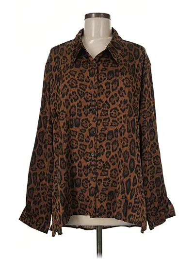 Fashion Nova Long Sleeve Blouse In Brown