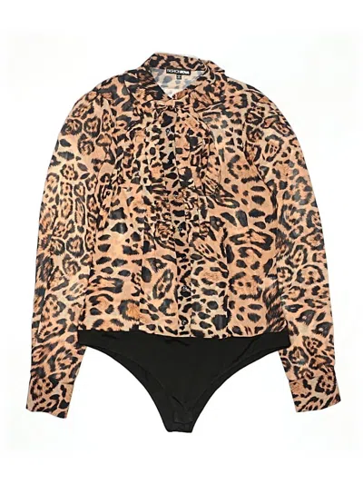 Pre-owned Fashion Nova Long Sleeve Blouse In Brown