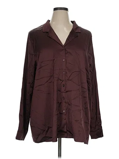 Pre-owned Fashion Nova Long Sleeve Blouse In Burgundy