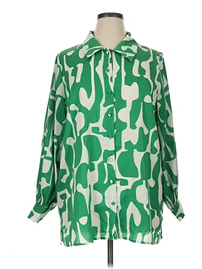 Pre-owned Fashion Nova Long Sleeve Blouse In Green
