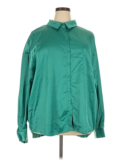 Pre-owned Fashion Nova Long Sleeve Blouse In Green