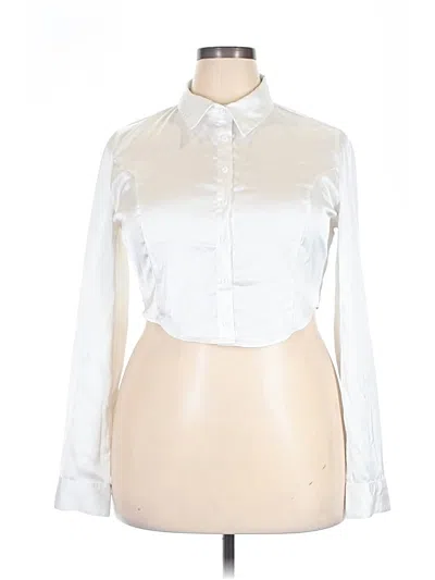 Pre-owned Fashion Nova Long Sleeve Blouse In Ivory