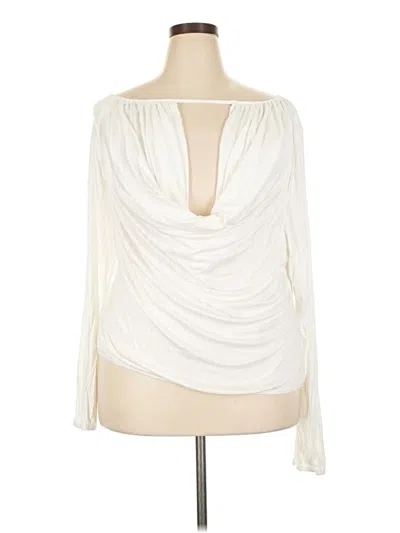 Pre-owned Fashion Nova Long Sleeve Blouse In Ivory
