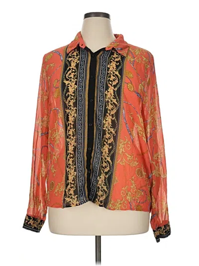 Pre-owned Fashion Nova Long Sleeve Blouse In Orange