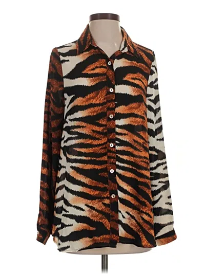 Pre-owned Fashion Nova Long Sleeve Blouse In Orange