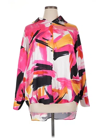 Pre-owned Fashion Nova Long Sleeve Blouse In Pink