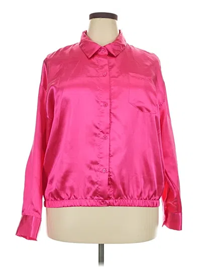 Pre-owned Fashion Nova Long Sleeve Blouse In Pink