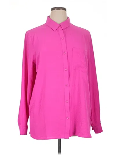 Pre-owned Fashion Nova Long Sleeve Blouse In Pink