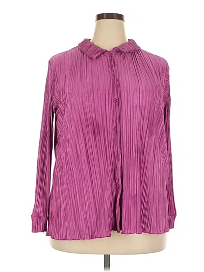 Pre-owned Fashion Nova Long Sleeve Blouse In Purple