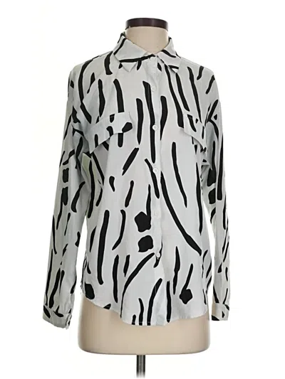 Pre-owned Fashion Nova Long Sleeve Blouse In Silver