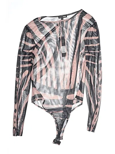 Pre-owned Fashion Nova Long Sleeve Blouse In Silver