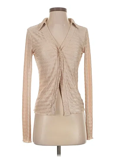 Pre-owned Fashion Nova Long Sleeve Blouse In Tan
