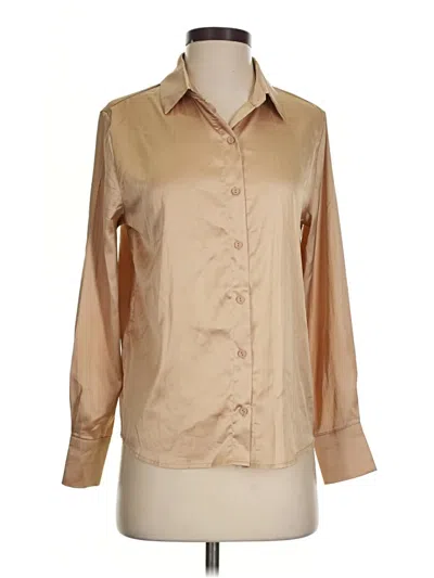 Pre-owned Fashion Nova Long Sleeve Blouse In Tan