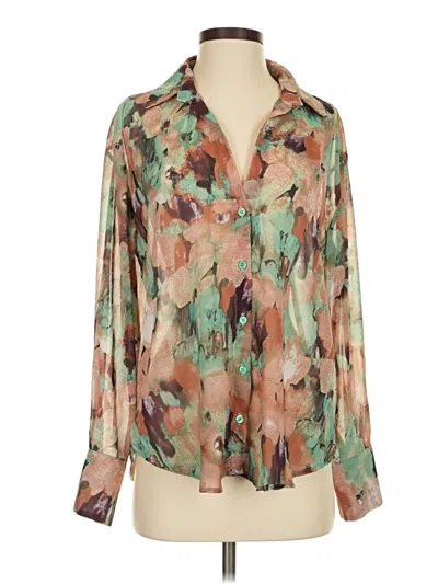 Pre-owned Fashion Nova Long Sleeve Blouse In Tan