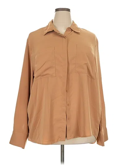 Pre-owned Fashion Nova Long Sleeve Blouse In Tan