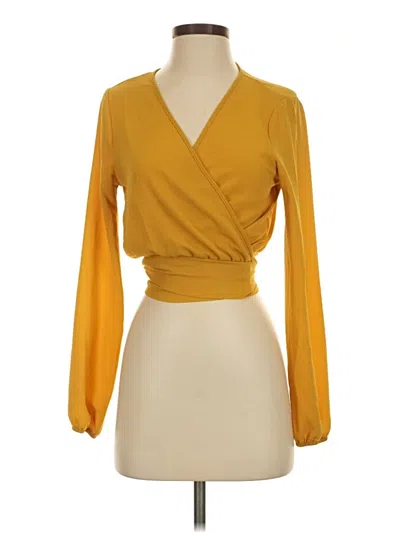 Pre-owned Fashion Nova Long Sleeve Blouse In Yellow