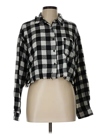 Pre-owned Fashion Nova Long Sleeve Button Down Shirt In Black
