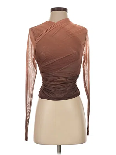 Fashion Nova Long Sleeve Top Brown Turtleneck Tops