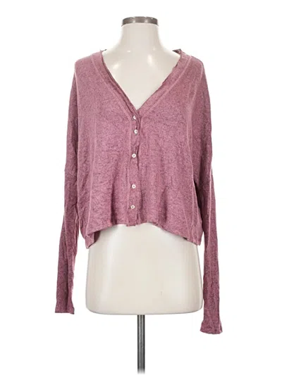 Pre-owned Fashion Nova Long Sleeve Top Burgundy Plunge Neckline Tops