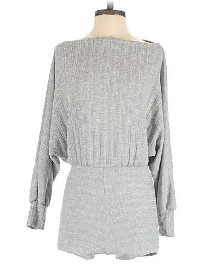 Fashion Nova Long Sleeve Top Gray Boatneck Tops