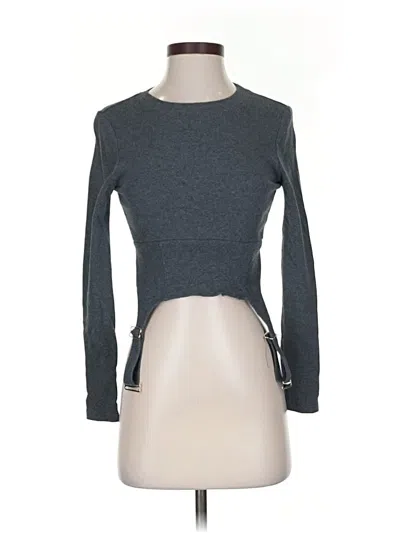 Pre-owned Fashion Nova Long Sleeve Top Gray Keyhole Neckline Tops