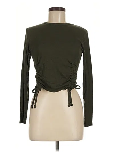 Pre-owned Fashion Nova Long Sleeve Top Green Keyhole Neckline Tops