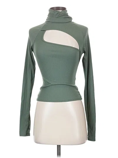 Pre-owned Fashion Nova Long Sleeve Top Green Turtleneck Tops