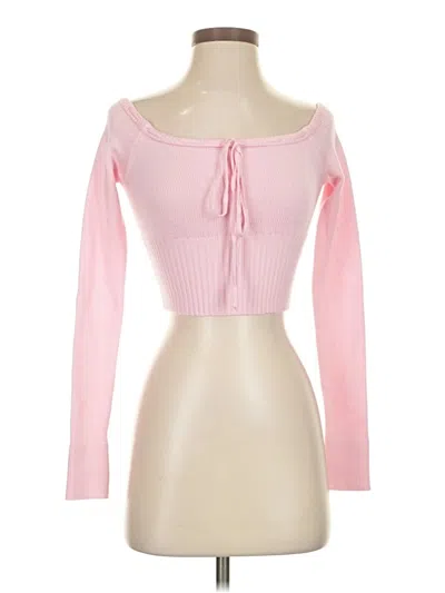 Fashion Nova Long Sleeve Top Pink Sweetheart Neckline Tops