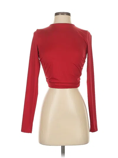 Pre-owned Fashion Nova Long Sleeve Top Red Turtleneck Tops