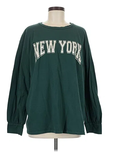 Pre-owned Fashion Nova Long Sleeve T-shirt In Green