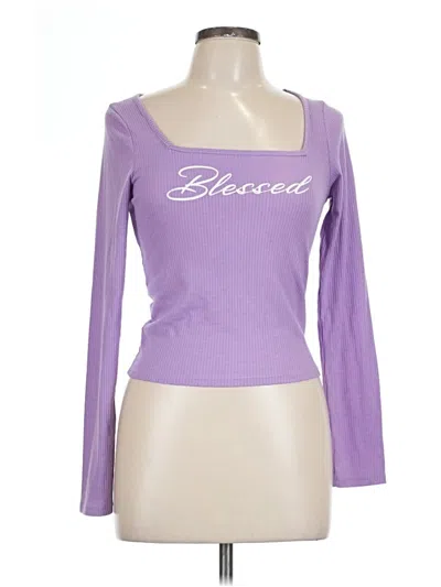Pre-owned Fashion Nova Long Sleeve T-shirt In Purple