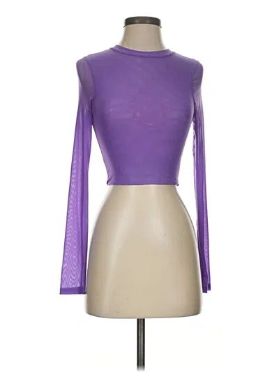 Pre-owned Fashion Nova Long Sleeve T-shirt In Purple