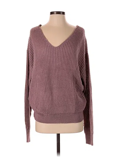 Pre-owned Fashion Nova Pullover Sweater In Burgundy