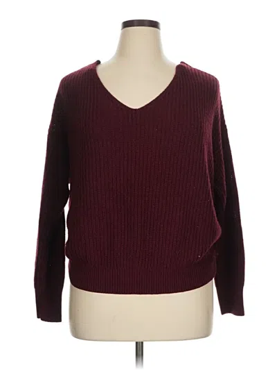 Pre-owned Fashion Nova Pullover Sweater In Burgundy