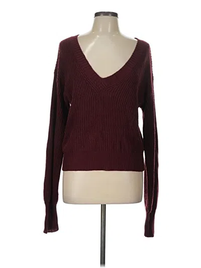 Pre-owned Fashion Nova Pullover Sweater In Burgundy