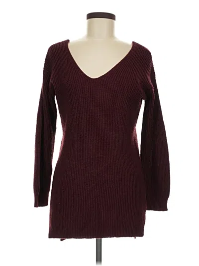 Pre-owned Fashion Nova Pullover Sweater In Burgundy