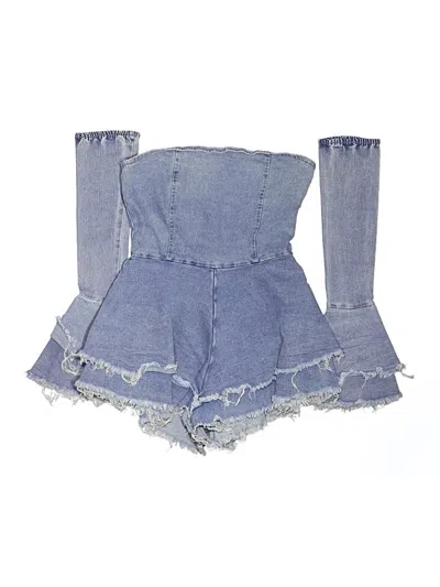Pre-owned Fashion Nova Romper In Blue