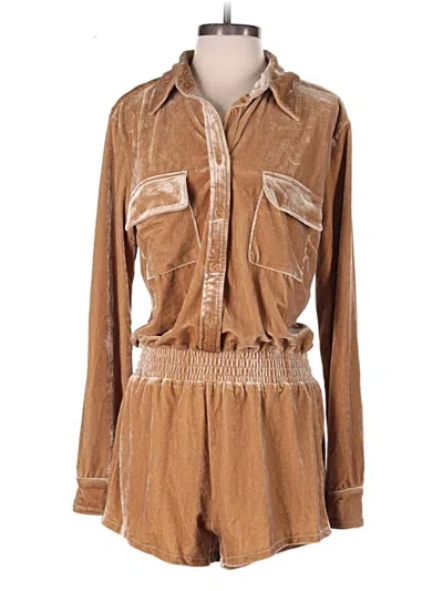 Fashion Nova Romper In Brown