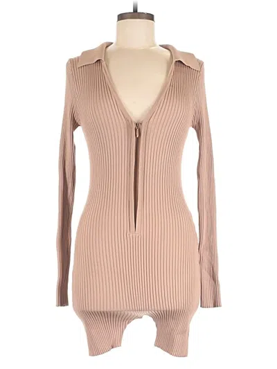 Pre-owned Fashion Nova Romper In Tan
