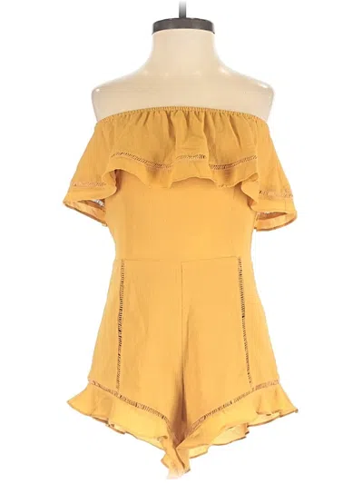 Pre-owned Fashion Nova Romper In Yellow