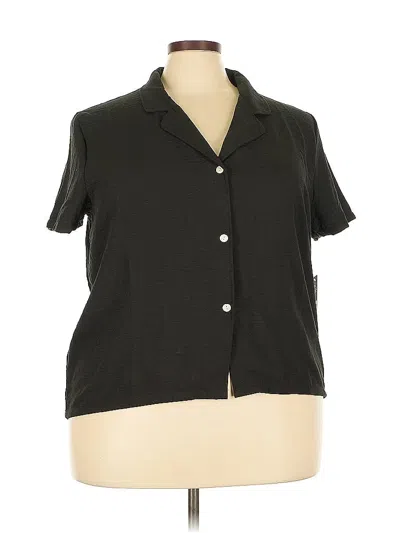 Pre-owned Fashion Nova Short Sleeve Blouse In Black