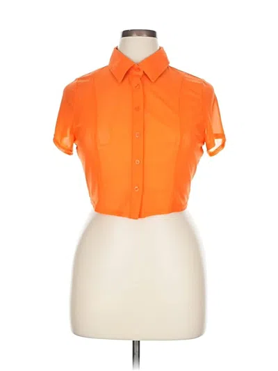 Fashion Nova Short Sleeve Blouse In Orange