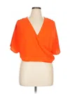 Fashion Nova Short Sleeve Blouse In Orange