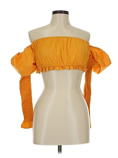 Pre-owned Fashion Nova Short Sleeve Blouse In Orange