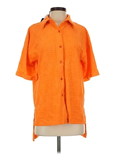Pre-owned Fashion Nova Short Sleeve Blouse In Orange