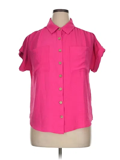 Pre-owned Fashion Nova Short Sleeve Blouse In Pink