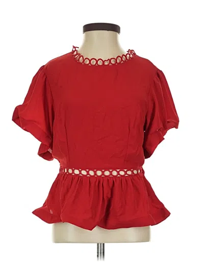 Pre-owned Fashion Nova Short Sleeve Blouse In Red