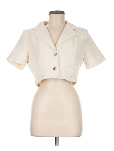 Fashion Nova Short Sleeve Blouse In White