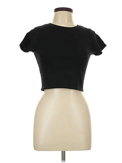 Pre-owned Fashion Nova Short Sleeve Top Black Keyhole Neckline Tops
