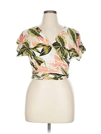 Pre-owned Fashion Nova Short Sleeve Top Orange Sweetheart Neckline Tops